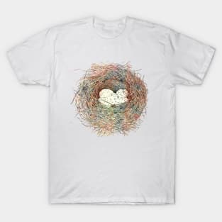 Painted Bird Nest Eggs Mottled Watercolor T-Shirt